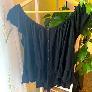 Free People | Soft Black Blouse